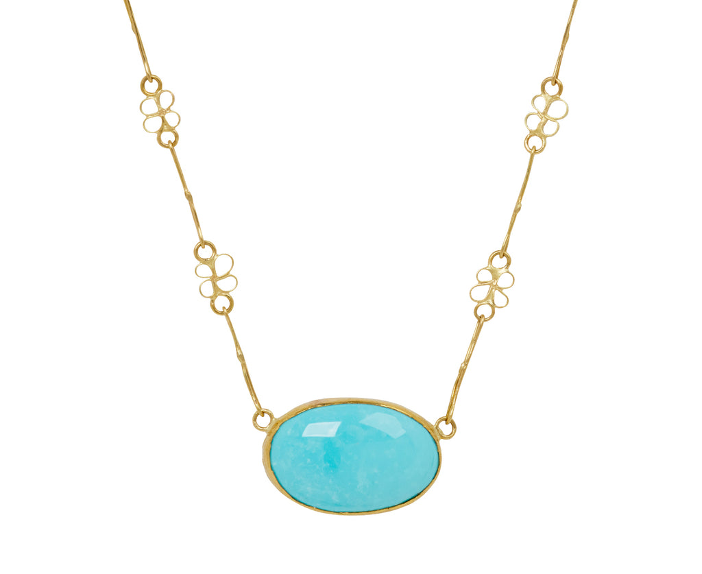Flowery Chain Persian Turquoise Necklace