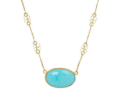 Flowery Chain Persian Turquoise Necklace