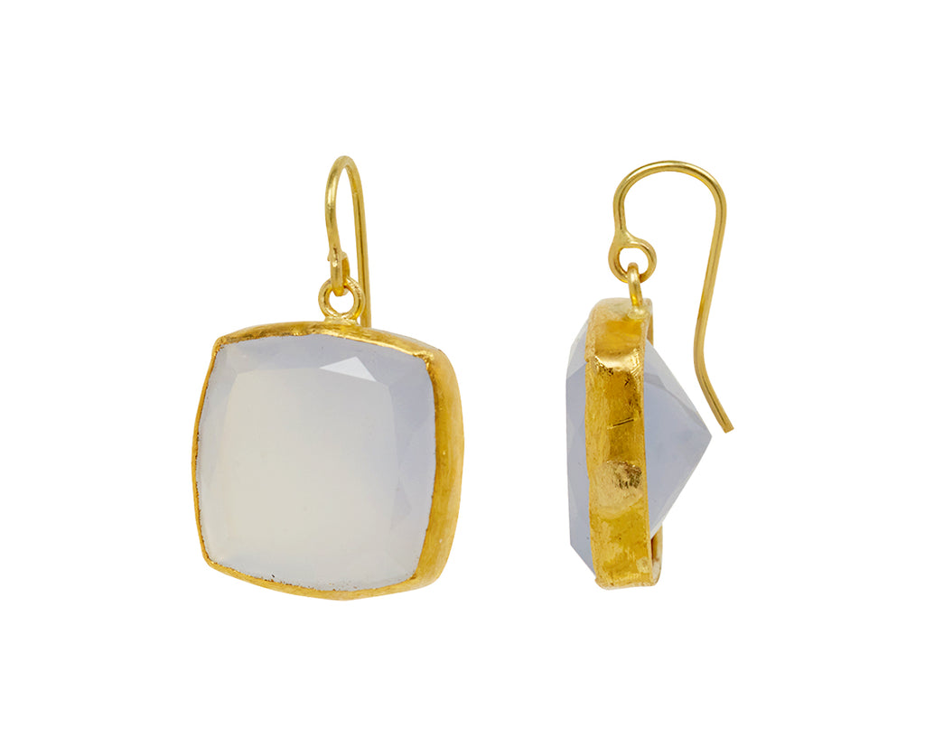 Blue Chalcedony Simple Drop Earrings - TWISTonline 