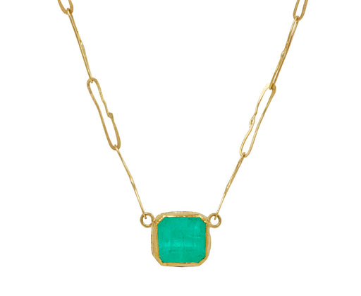 Square Colombian Emerald Echo Necklace