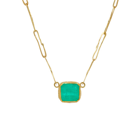 Square Colombian Emerald Echo Necklace