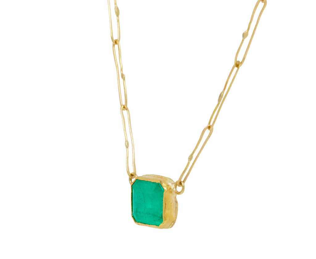 Square Colombian Emerald Echo Necklace