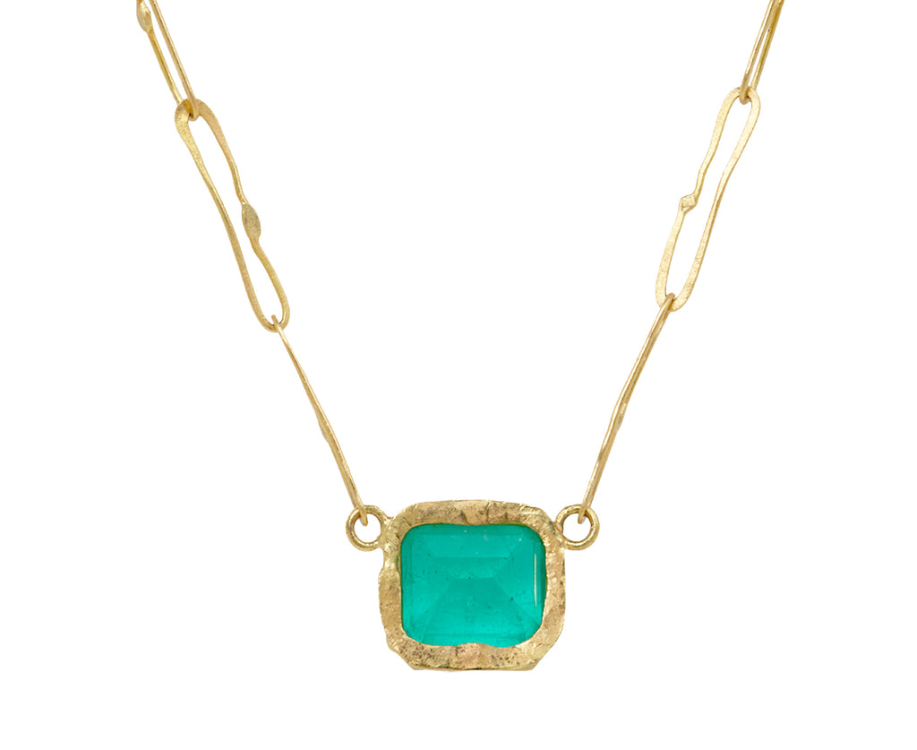 Square Colombian Emerald Echo Necklace