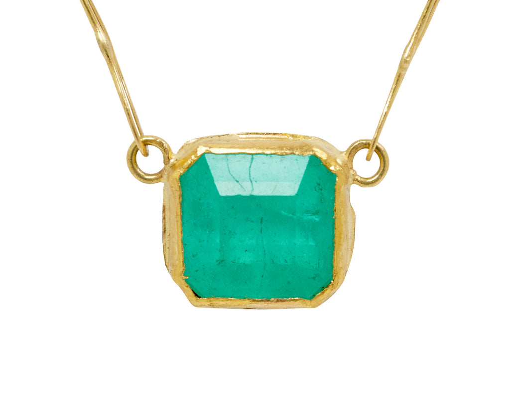Square Colombian Emerald Echo Necklace