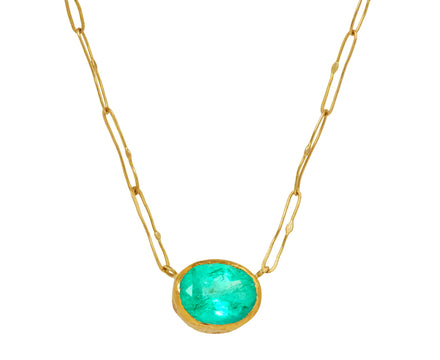 Oval Colombian Emerald Necklace - TWISTonline 