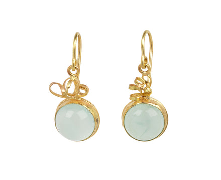 Judy Geib Cabochon Chalcedony Tangled Top Earrings