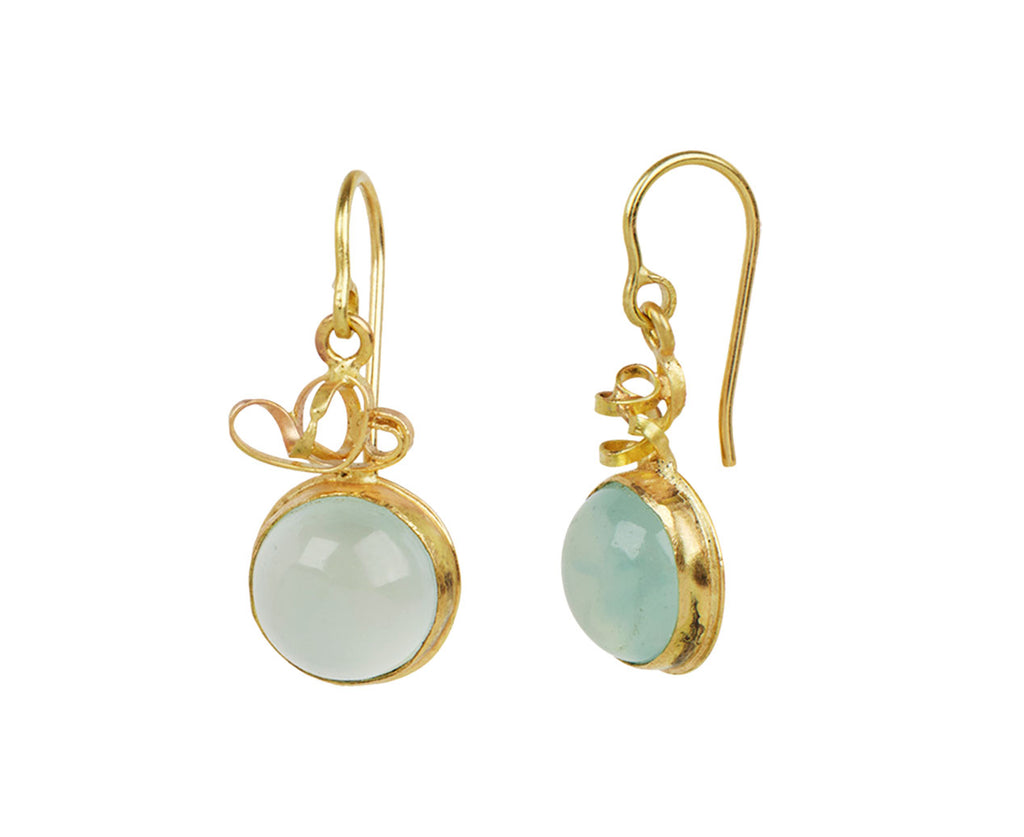 Judy Geib Cabochon Chalcedony Tangled Top Earrings Side