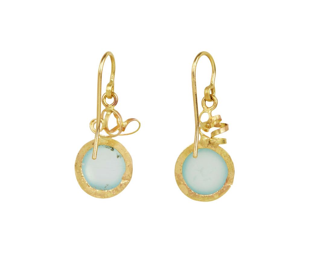 Cabochon Chalcedony Tangled Top Earrings