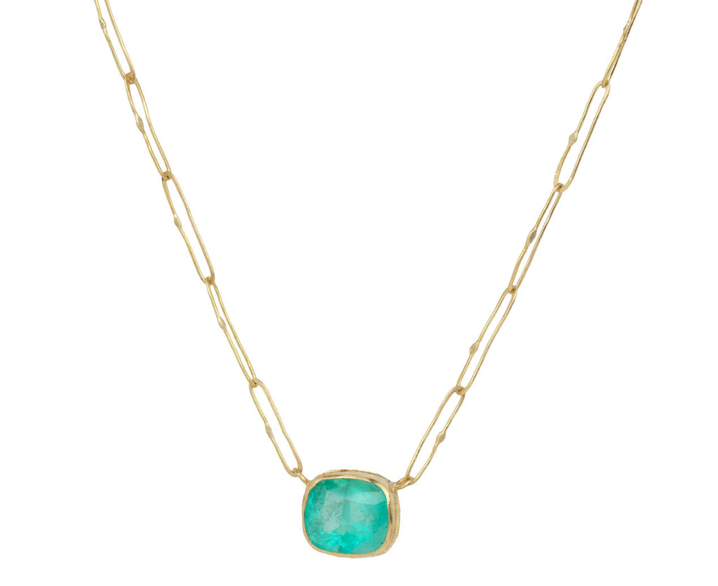 Cushion Cut Emerald Echo Necklace