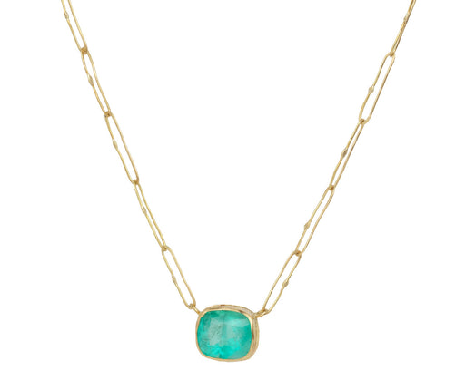 Cushion Cut Emerald Echo Necklace