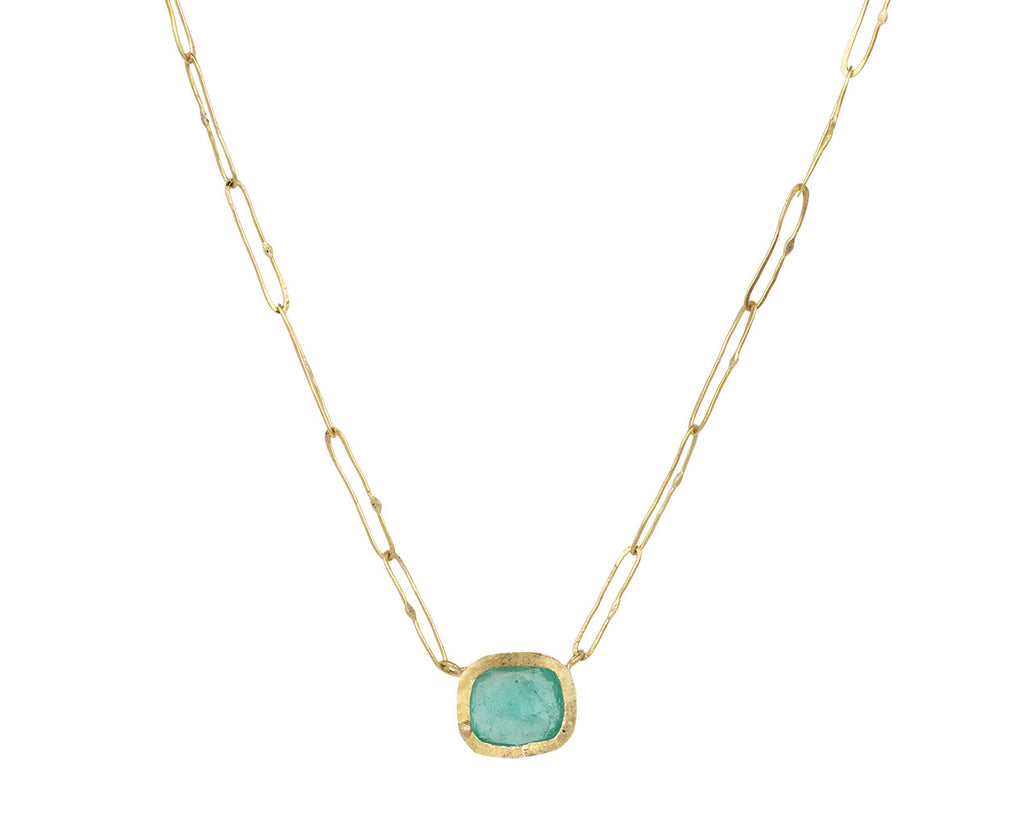 Cushion Cut Emerald Echo Necklace
