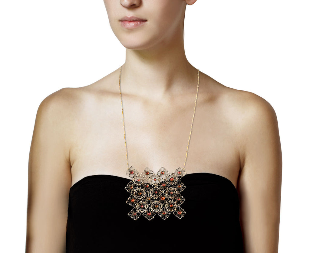 Pink Tourmaline Cosmic Ornament Necklace