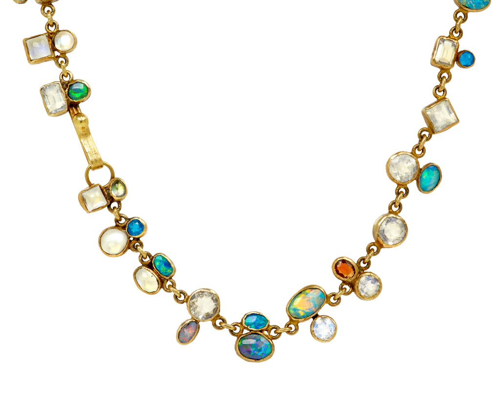 Fiery Opal Drop Multi Gem Necklace