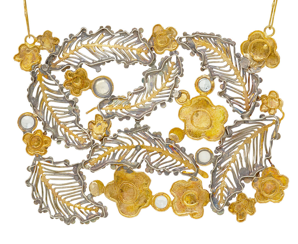 Silver Fern Cosmic Textile Pendant Necklace