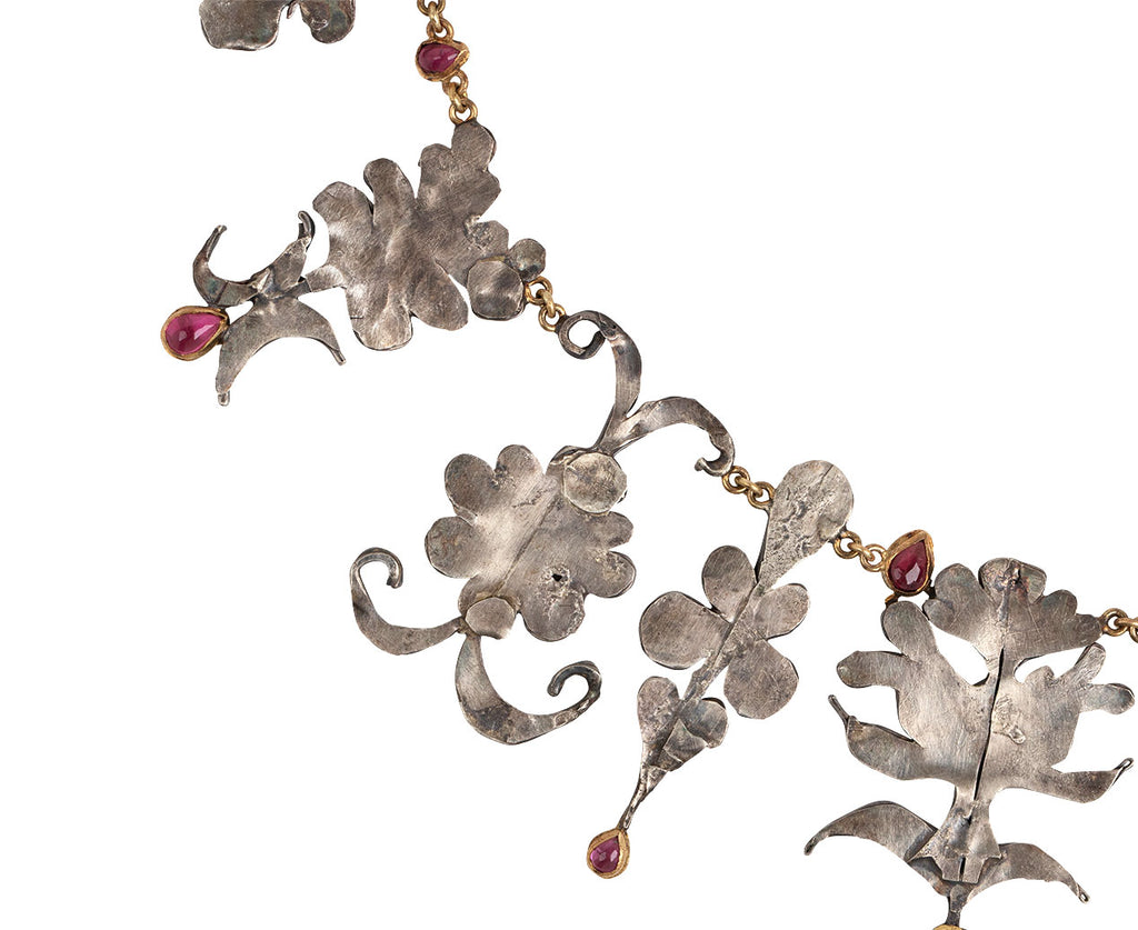 Silver and Pink Tourmaline Shape Necklace
