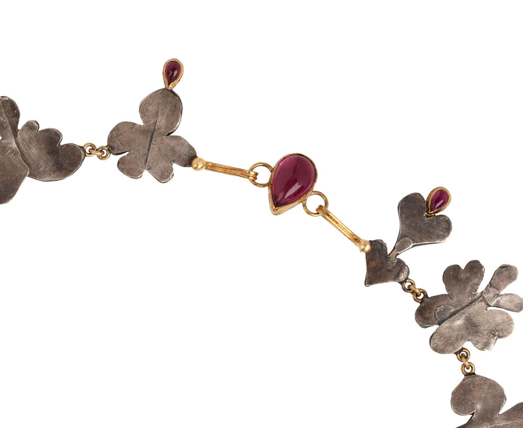 Silver and Pink Tourmaline Shape Necklace