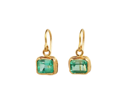 Judy Geib Lovely Bright Colombian Emerald Drop Earrings