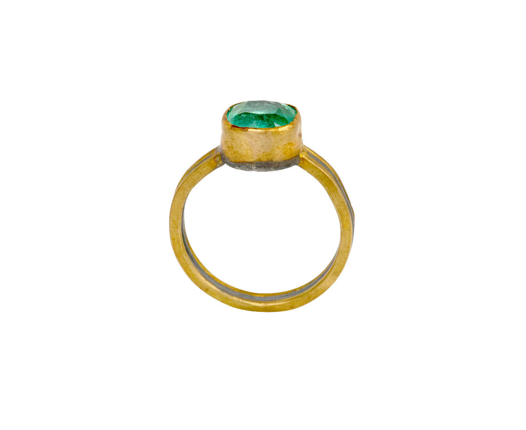 Lovely Cushion Cut Colombian Emerald Ring