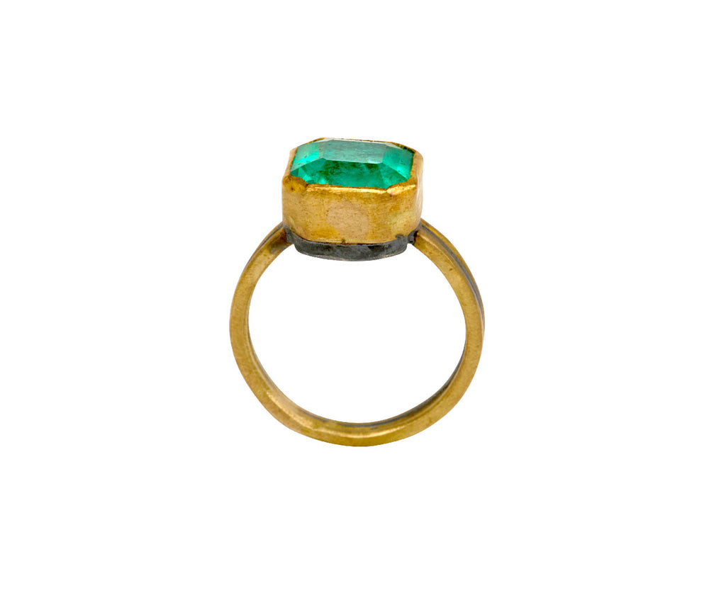Square Colombian Emerald Ring