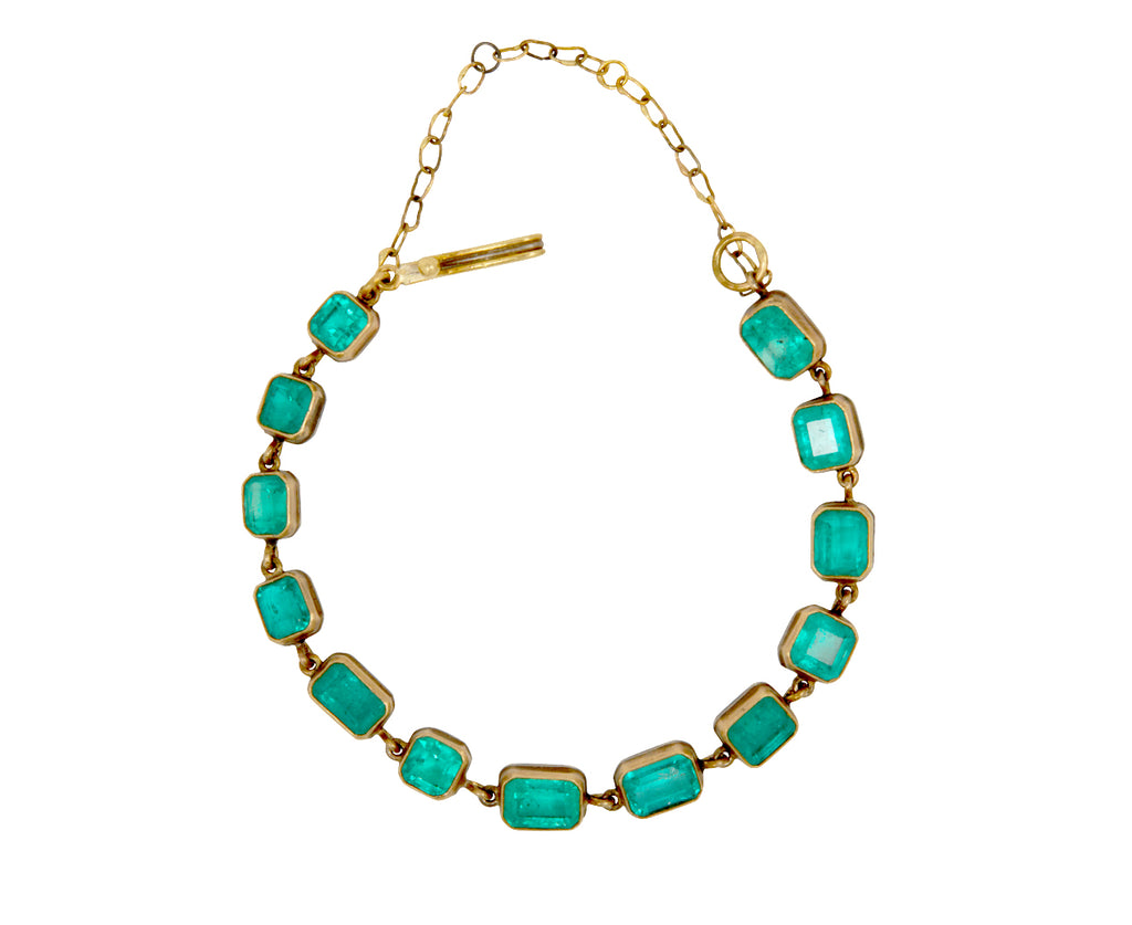 Small Colombian Emerald Chain Bracelet