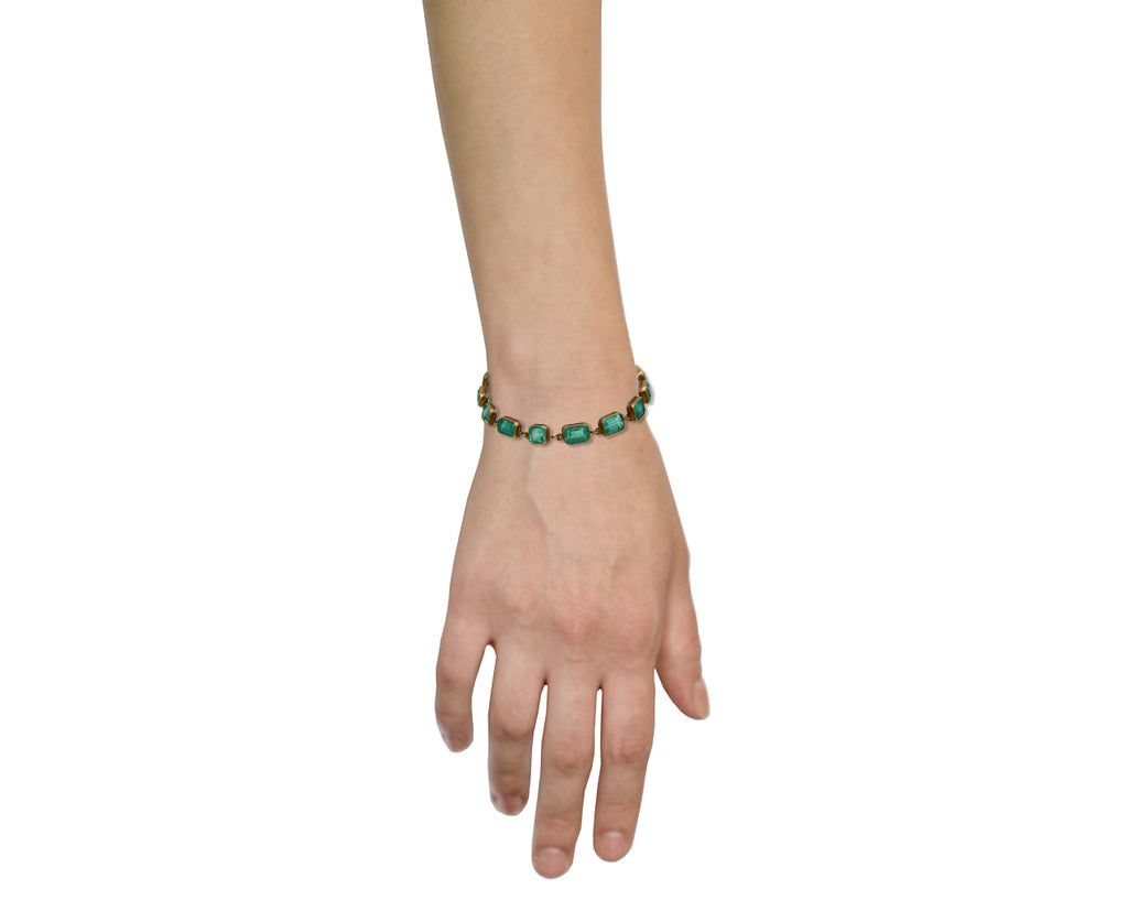 Small Colombian Emerald Chain Bracelet