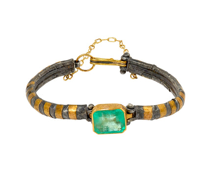 Square Cut Colombian Emerald Bracelet