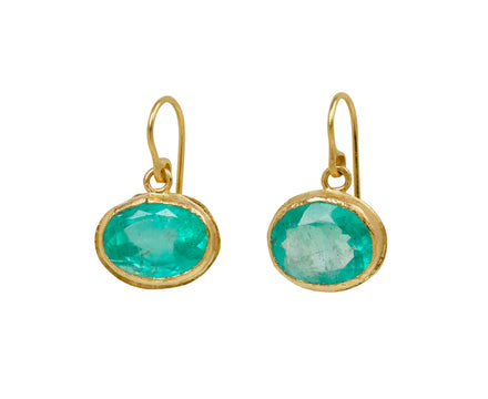 Pretty Oval Colombian Emerald Earrings