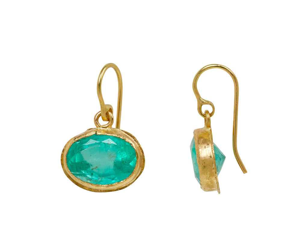 Pretty Oval Colombian Emerald Earrings