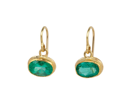 Oval Colombian Emerald Earrings