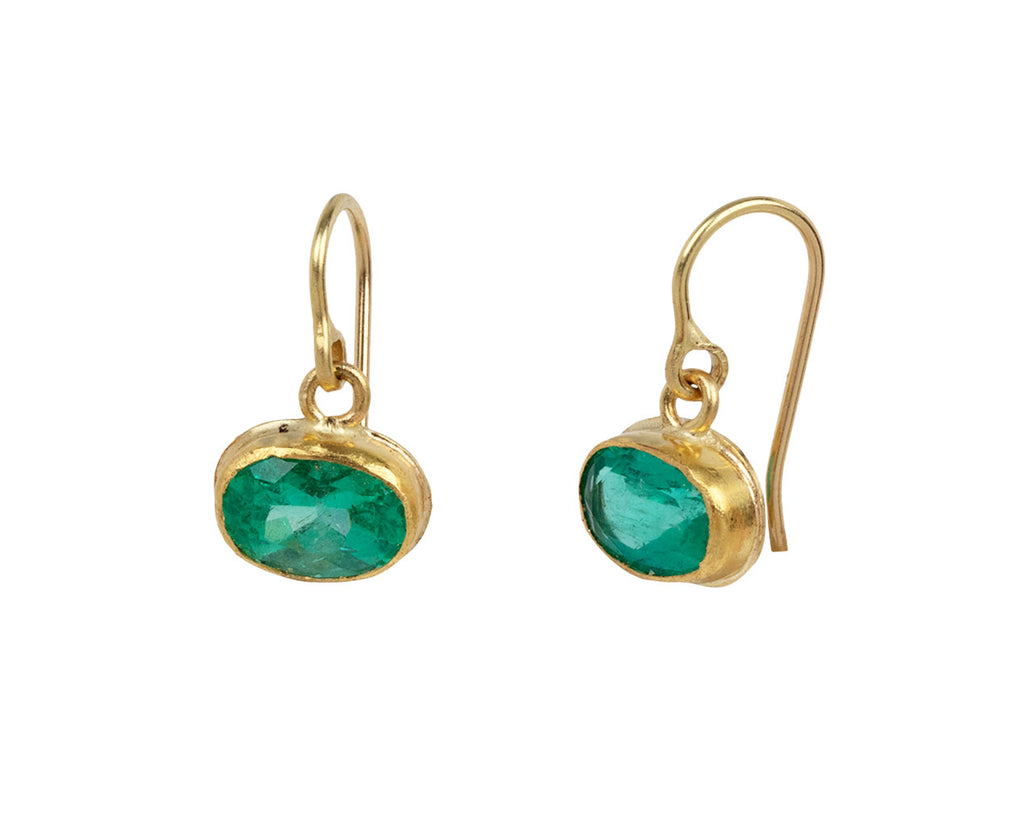 Oval Colombian Emerald Earrings