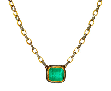 Square Colombian Emerald Earth Echo Necklace - TWISTonline 