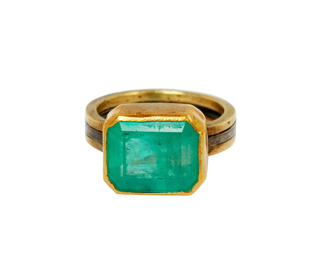 Lovely Rectangular Colombian Emerald Ring - TWISTonline 