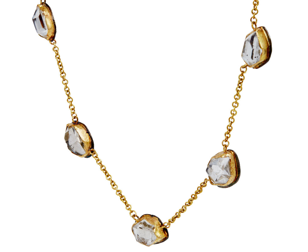 Five Herkimer Diamond Chain Necklace