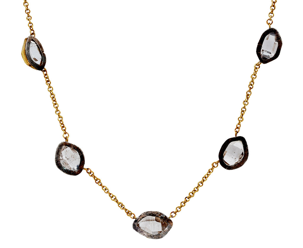 Five Herkimer Diamond Chain Necklace