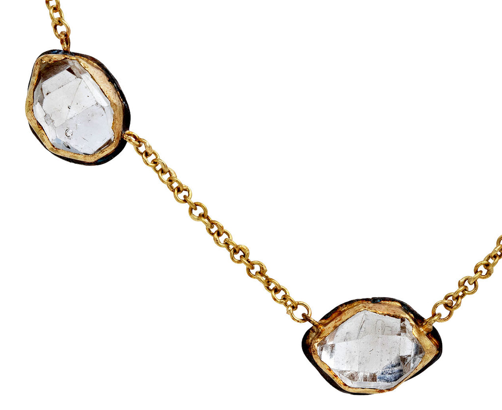 Five Herkimer Diamond Chain Necklace