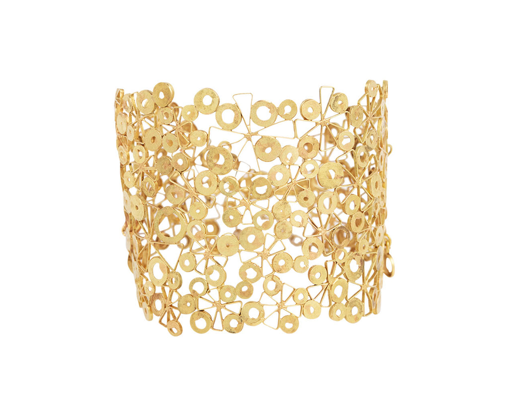 Judy Geib Holes with Discs and Stars Cuff Bracelet
