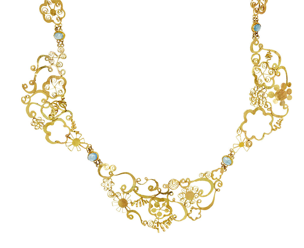 Gold and Aquamarine Karl Howard Necklace