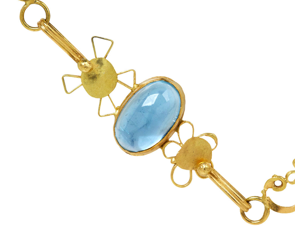 Gold and Aquamarine Karl Howard Necklace