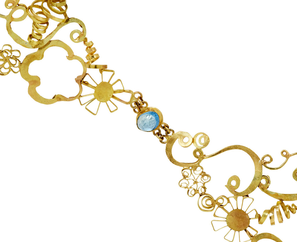 Gold and Aquamarine Karl Howard Necklace