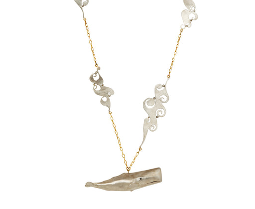 Silver Moby Dick Wave Necklace - TWISTonline 