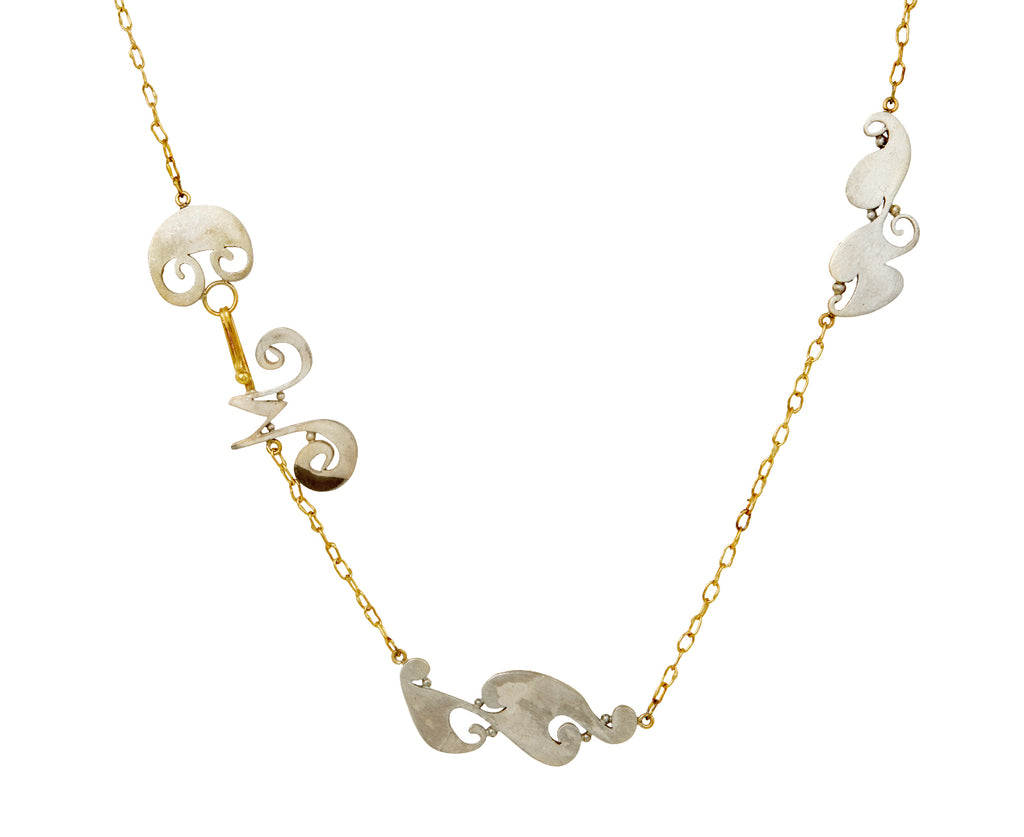 Silver Moby Dick Wave Necklace - TWISTonline 