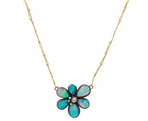 Judy Geib Opal Wildflower Pendant Necklace