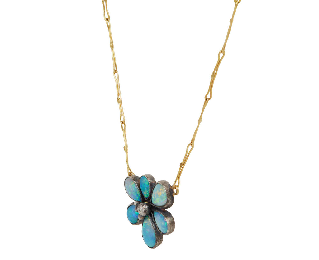 Judy Geib Opal Wildflower Pendant Necklace Side View
