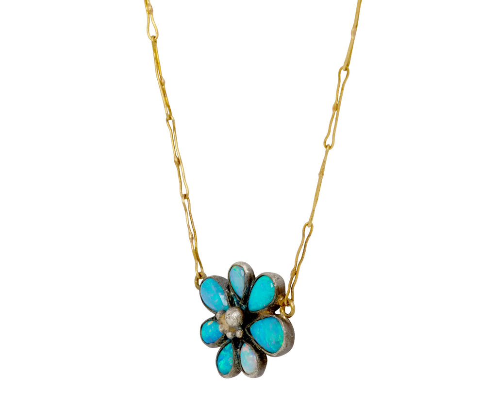 Opal Wildflower Pendant Necklace