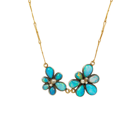 Double Opal Flower Necklace - TWISTonline 