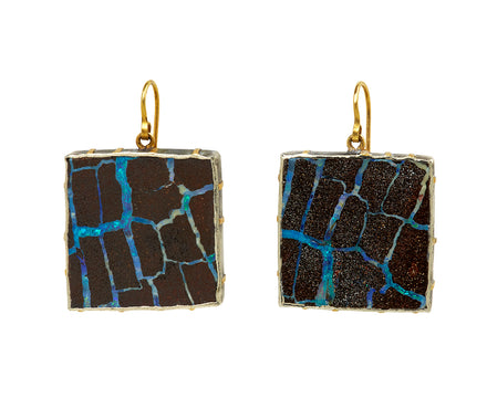 Square Sparkly Koroit Boulder Opal Earrings - TWISTonline 