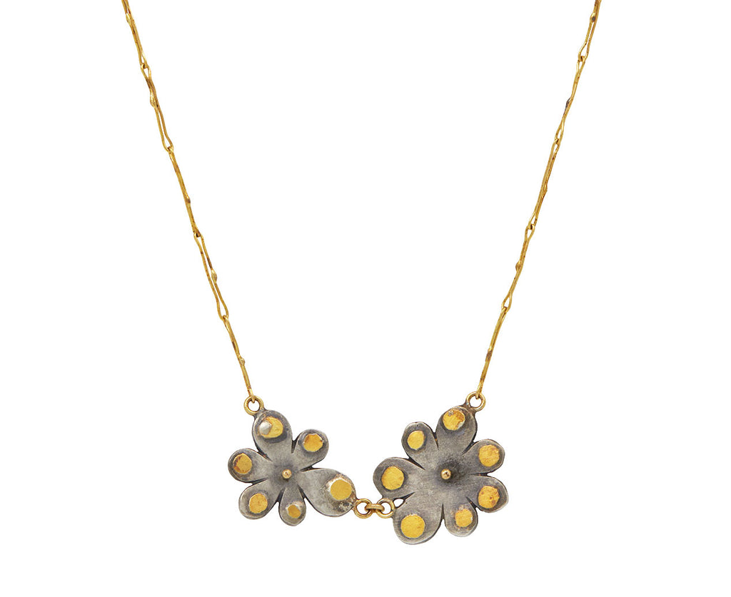 Double Opal Flower Necklace