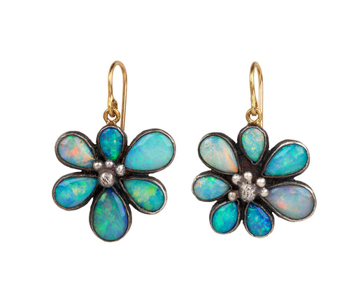Judy Geib Large Opal Wildflower Earrings