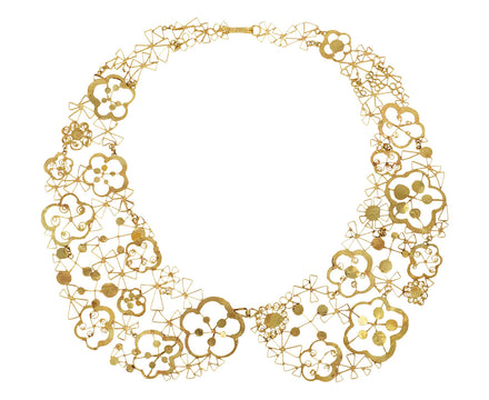 Judy Geib Squash Flower Pinwheel Peter Pan Collar Necklace