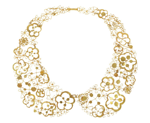 Judy Geib Squash Flower Pinwheel Peter Pan Collar Necklace